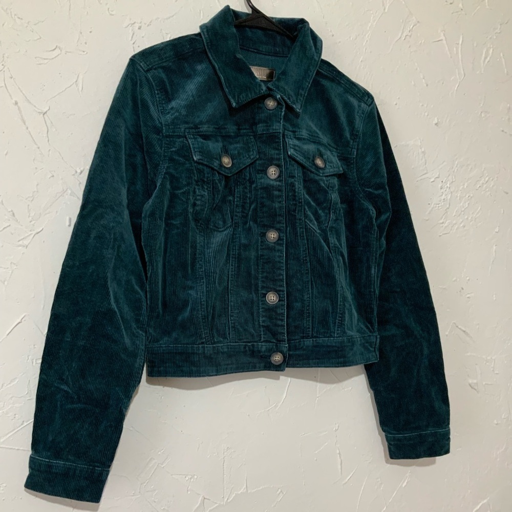 KUT from the Kloth Julie Corduroy Crop Jacket in Blue Marine Sz XS - Picture 9 of 15